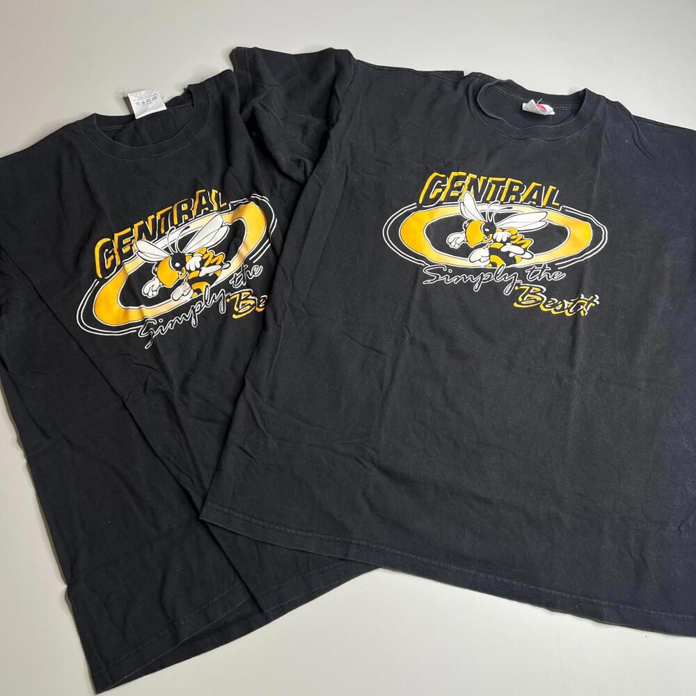 90s Lot of 2 PCA Central Yellowjackets Graphic T-Shirt Men’s XL 100% Cotton Tee